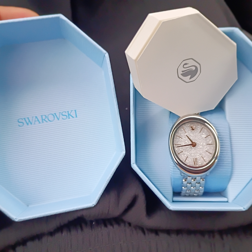 Swarovski Silver Smartwatch with Crystal Face